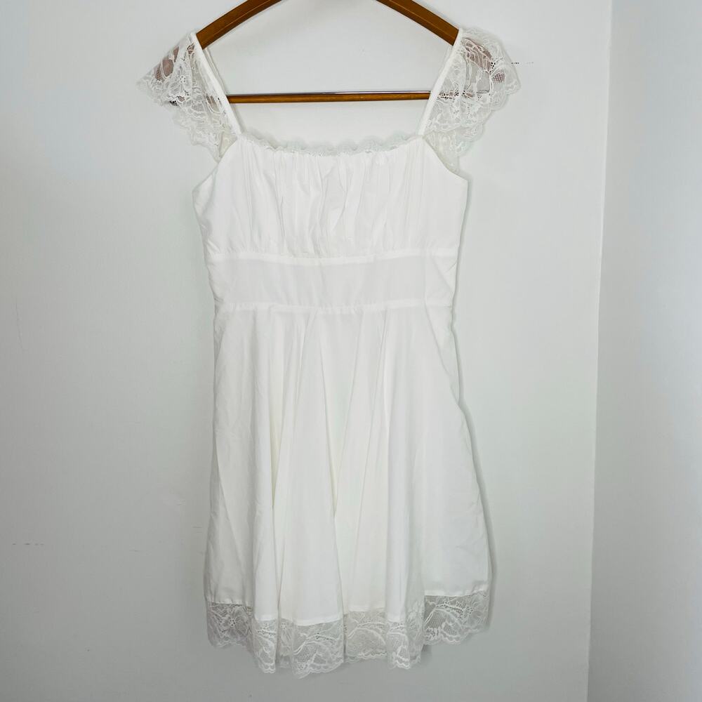 Windsor White Lace Mini Dress Sz S New Fully Lined Fit and Flare Bridal Whimsey